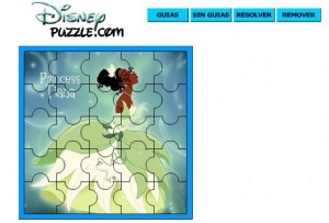 juego puzzle tiana esperando un beso