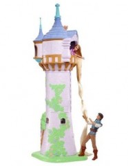 Rapunzel y Flynt en Torre de castillo