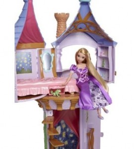 Torre de castillo con muñeca Rapunzel